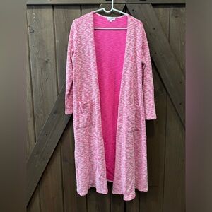 LuLaRoe Pink long cardigan with pockets #cardigan size medium